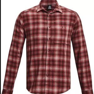 Under Armour Tradesman Men's Shirt 3XL Fitted Flex Flannel Long Sleeve Red NWT